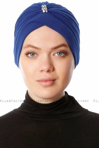 Arwa - Turbante Crepe Chiffon Azul - Sehr-i Sal