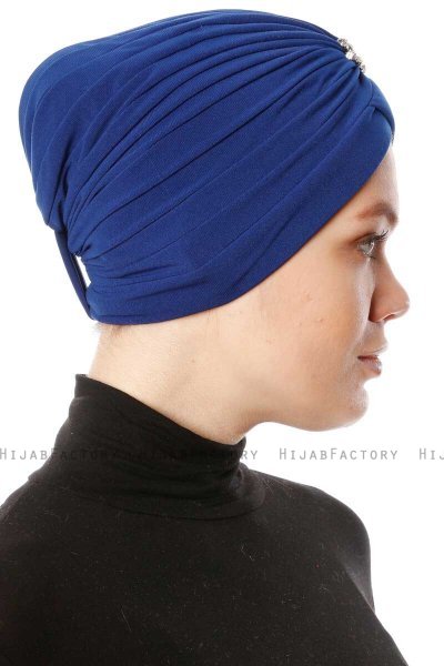 Arwa - Turbante Crepe Chiffon Azul - Sehr-i Sal