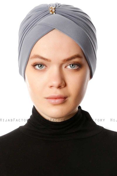 Arwa - Turbante Crepe Chiffon Gris - Sehr-i Sal