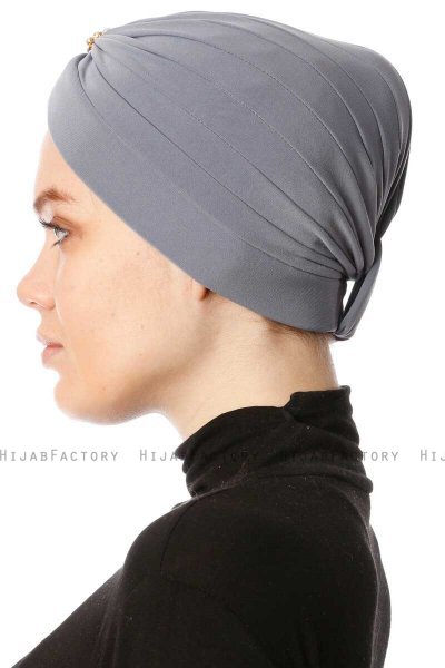Arwa - Turbante Crepe Chiffon Gris - Sehr-i Sal