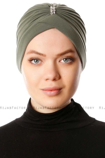 Arwa - Turbante Crepe Chiffon Caqui - Sehr-i Sal
