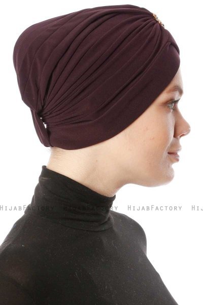 Arwa - Turbante Crepe Chiffon Ciruelas - Sehr-i Sal
