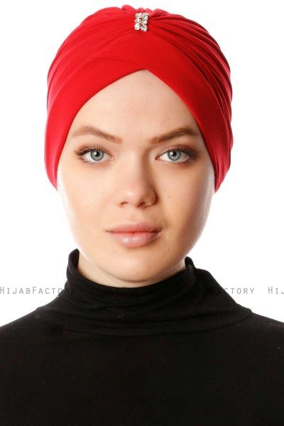 Arwa - Turbante Crepe Chiffon Rojo - Sehr-i Sal