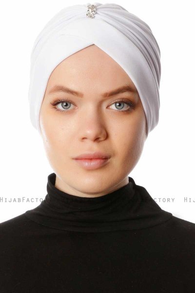 Arwa - Turbante Crepe Chiffon Blanco - Sehr-i Sal