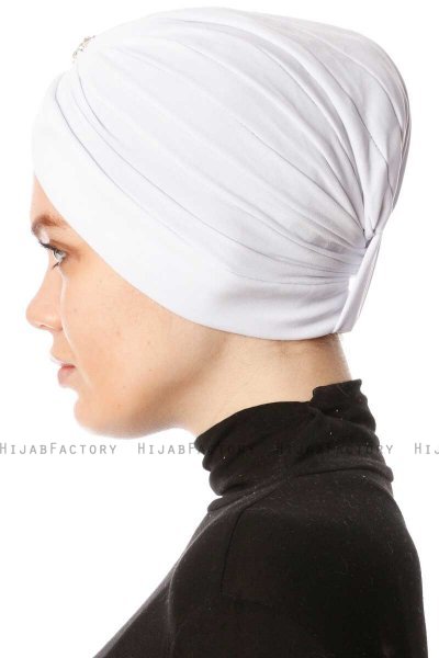 Arwa - Turbante Crepe Chiffon Blanco - Sehr-i Sal