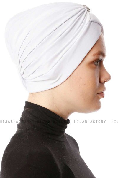 Arwa - Turbante Crepe Chiffon Blanco - Sehr-i Sal