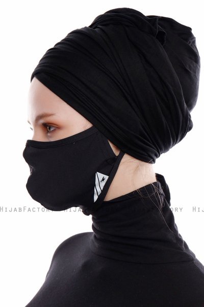 Asli - Hijab Sport Mascarilla Negro / Cubierta De La Cara