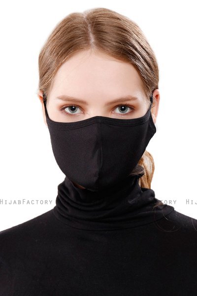 Asli - Hijab Sport Mascarilla Negro / Cubierta De La Cara