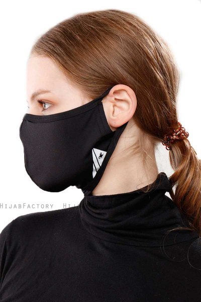 Asli - Hijab Sport Mascarilla Negro / Cubierta De La Cara