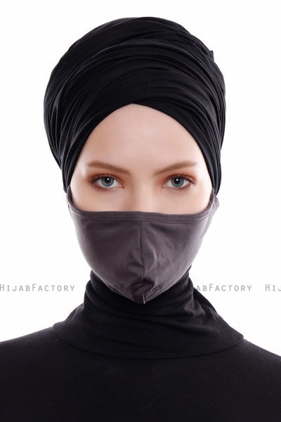 Asli - Hijab Sport Mascarilla Antracita / Cubierta De La Cara
