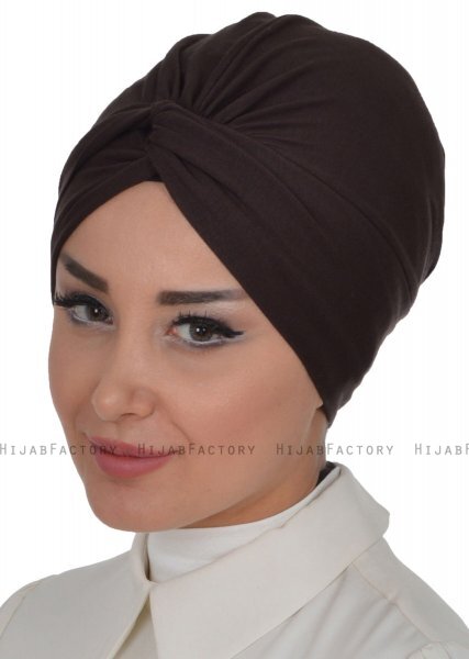 Astrid - Turbante De Algodón Marrón - Ayse Turban