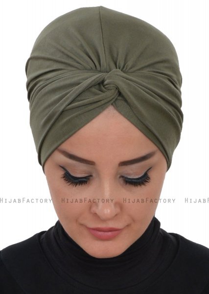 Astrid - Turbante De Algodón Caqui - Ayse Turban