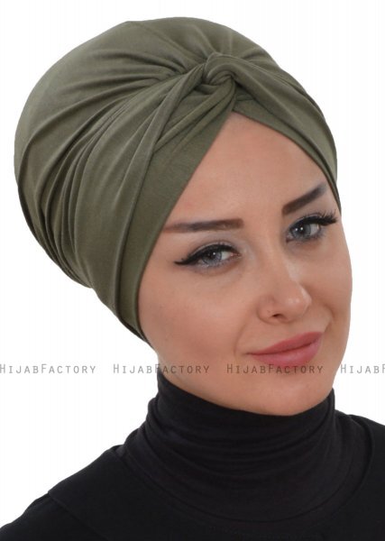 Astrid - Turbante De Algodón Caqui - Ayse Turban