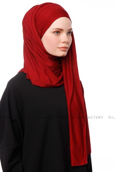 Asya - Hijab Práctico Viscosa Burdeos