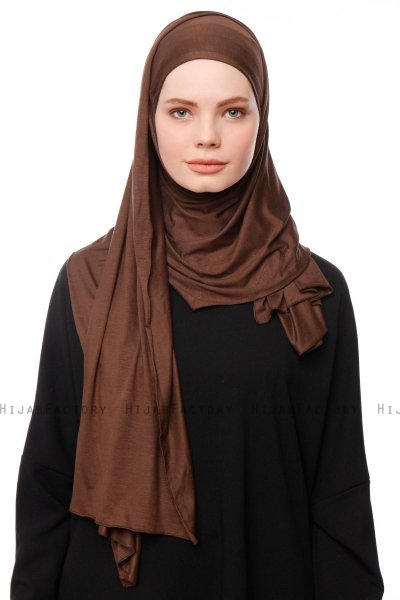 Asya - Hijab Práctico Viscosa Marrón
