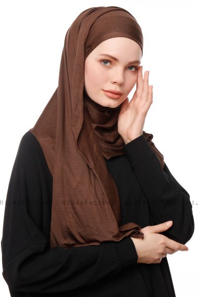 Asya - Hijab Práctico Viscosa Marrón