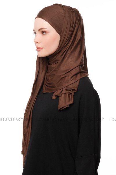 Asya - Hijab Práctico Viscosa Marrón