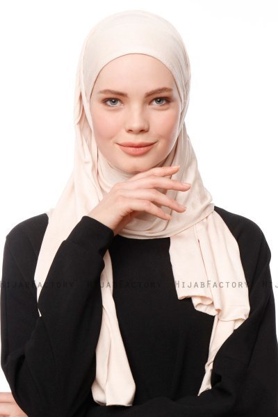 Asya - Hijab Práctico Viscosa Beige Claro