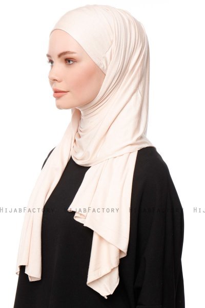 Asya - Hijab Práctico Viscosa Beige Claro