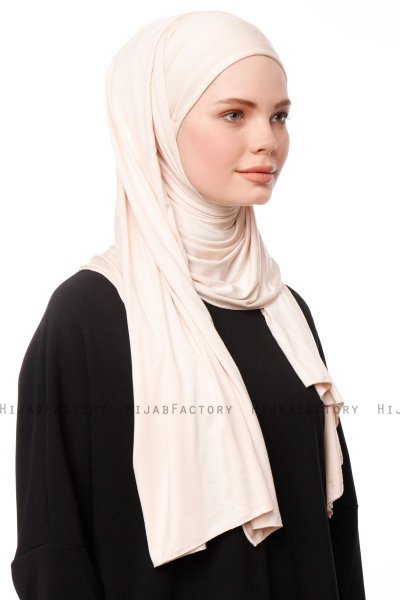 Asya - Hijab Práctico Viscosa Beige Claro