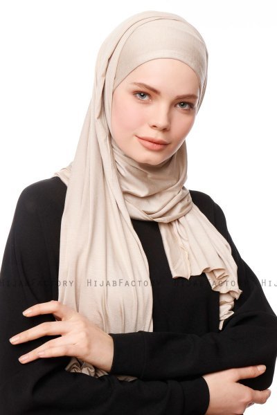 Asya - Hijab Práctico Viscosa Taupe Claro