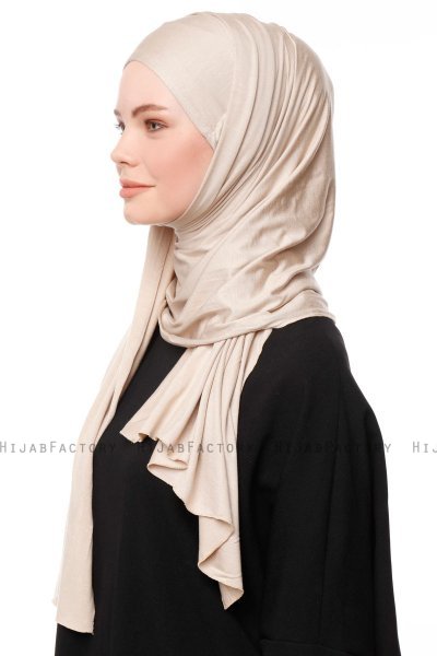 Asya - Hijab Práctico Viscosa Taupe Claro