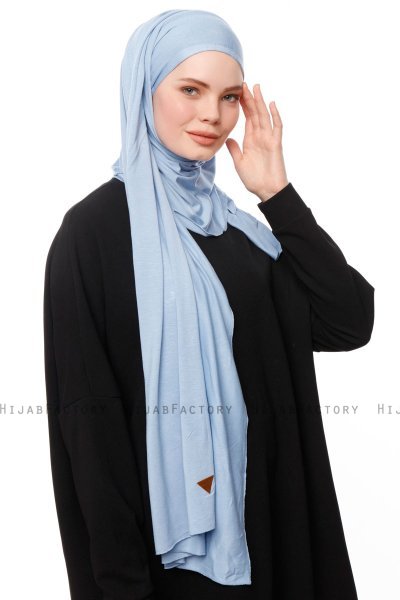 Asya - Hijab Práctico Viscosa Azul Claro