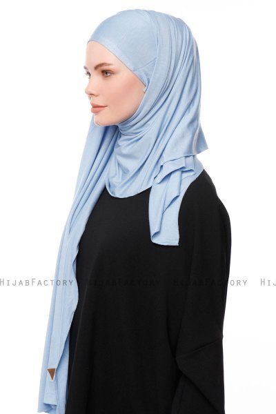 Asya - Hijab Práctico Viscosa Azul Claro