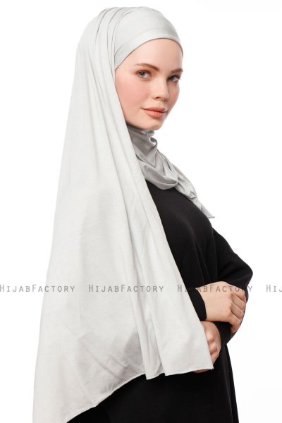 Asya - Hijab Práctico Viscosa Gris Claro