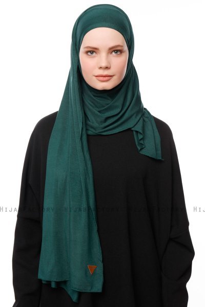 Asya - Hijab Práctico Viscosa Verde Oscuro