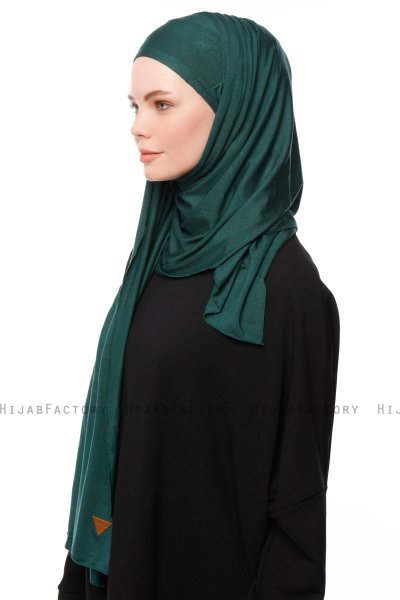 Asya - Hijab Práctico Viscosa Verde Oscuro