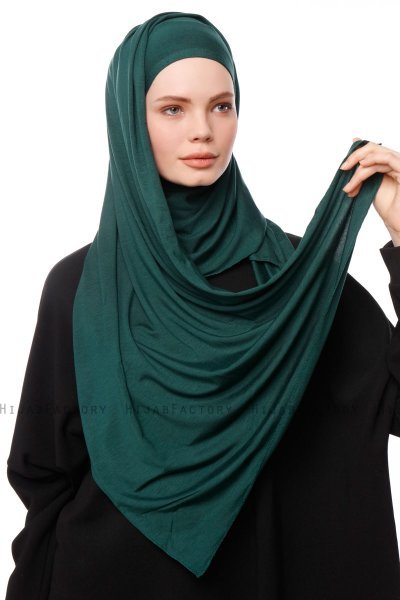 Asya - Hijab Práctico Viscosa Verde Oscuro