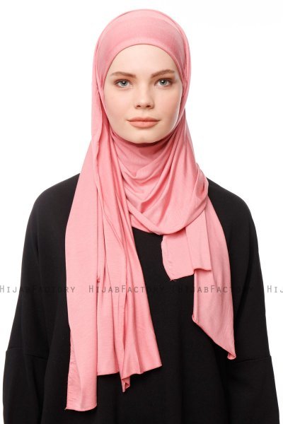 Asya - Hijab Práctico Viscosa Rosa Oscuro