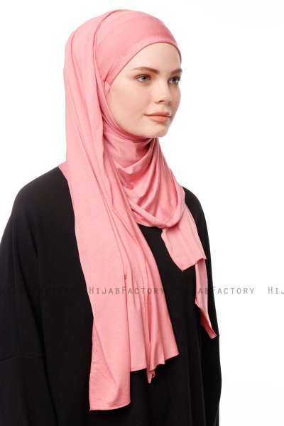 Asya - Hijab Práctico Viscosa Rosa Oscuro