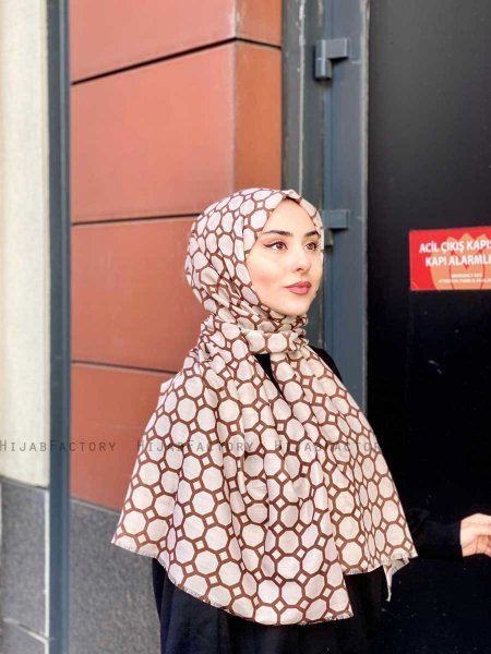 Atika - Hijab Estampado De Algodón Beige - Mirach