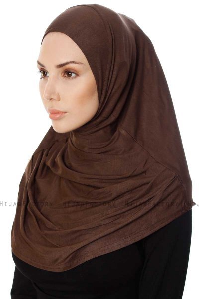 Ava - Hijab Al Amira Marrón One-Piece - Ecardin