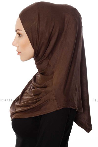 Ava - Hijab Al Amira Marrón One-Piece - Ecardin