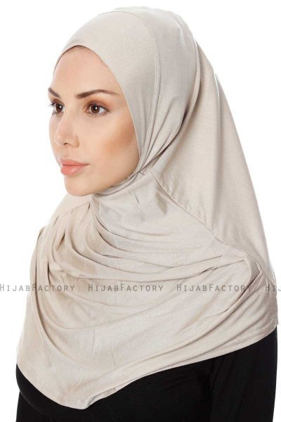 Ava - Hijab Al Amira Taupe Claro One-Piece - Ecardin