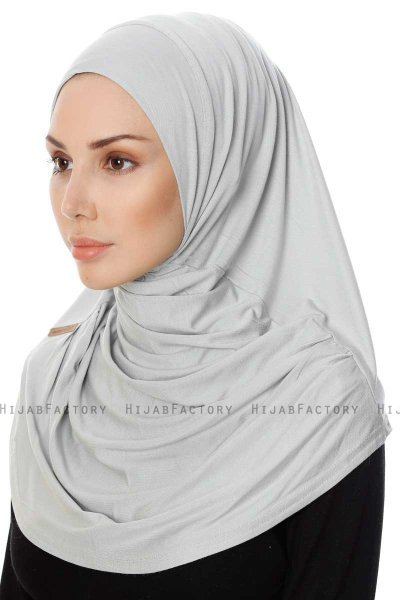 Ava - Hijab Al Amira Gris Claro One-Piece - Ecardin
