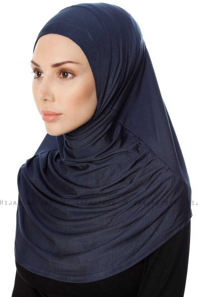 Ava - Hijab Al Amira Azul Marino One-Piece - Ecardin