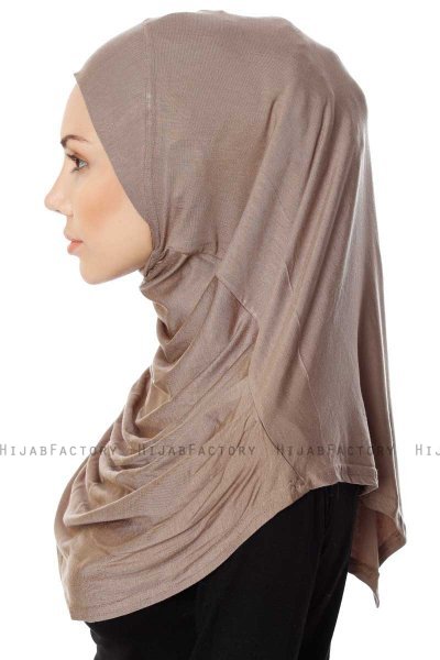 Ava - Hijab Al Amira Taupe Oscuro One-Piece - Ecardin