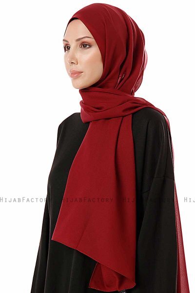 Ayla - Hijab Chiffon Burdeos