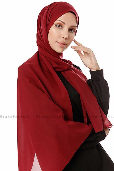 Ayla - Hijab Chiffon Burdeos