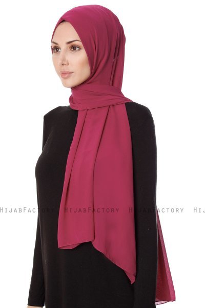 Ayla - Hijab Chiffon Cerise