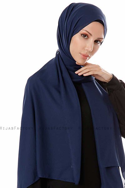 Ayla - Hijab Chiffon Azul Marino