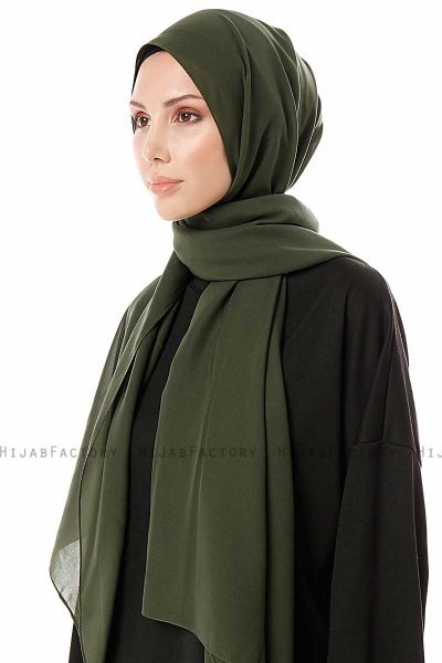 Ayla - Hijab Chiffon Verde Oscuro
