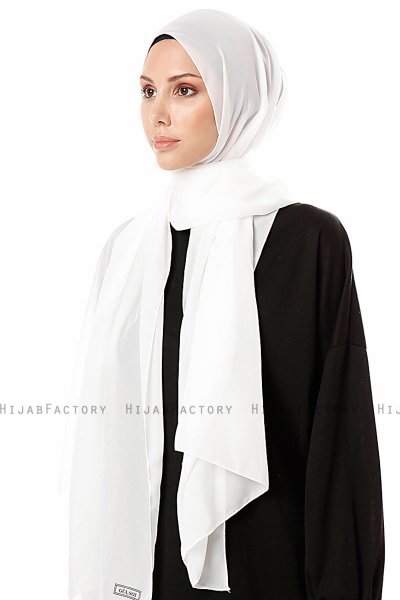 Ayla - Hijab Chiffon Blanquecino