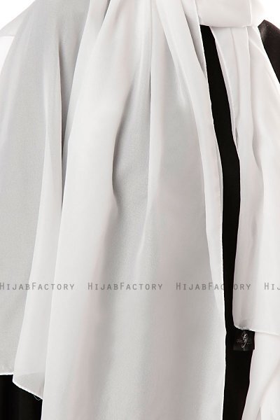 Ayla - Hijab Chiffon Blanquecino