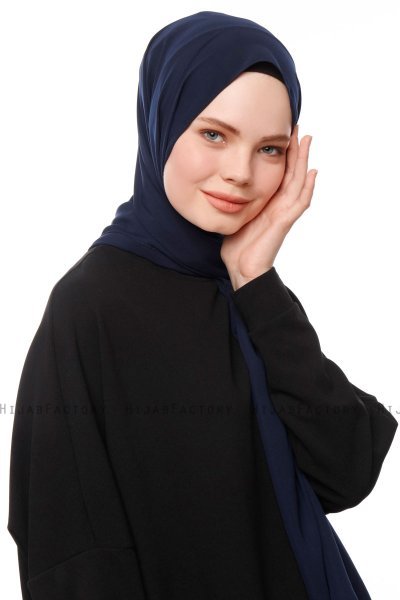 Aylin - Hijab Medine Silk Azul Marino - Gülsoy