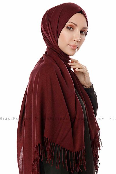Aysel - Hijab Pashmina Burdeos Oscuro - Gülsoy